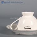 Kundenspezifische Design-Kaffeetasse-Platte-Satz, Knochen-China-Kaffeetasse und Untertasse-Satz